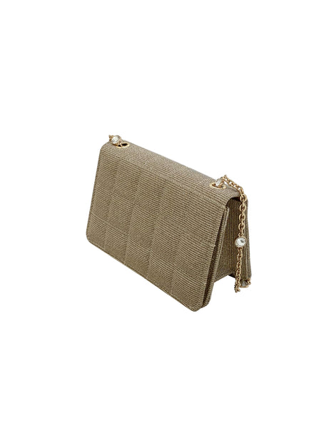 Carina Quilted Trapezoid Clutch