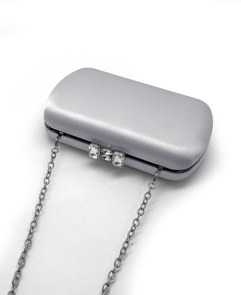 Haisley Satin Minaudiere with Crystal Clasp