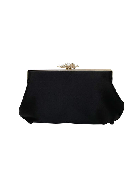 Hart Matte Satin Pouch with Pearl Burst Clasp