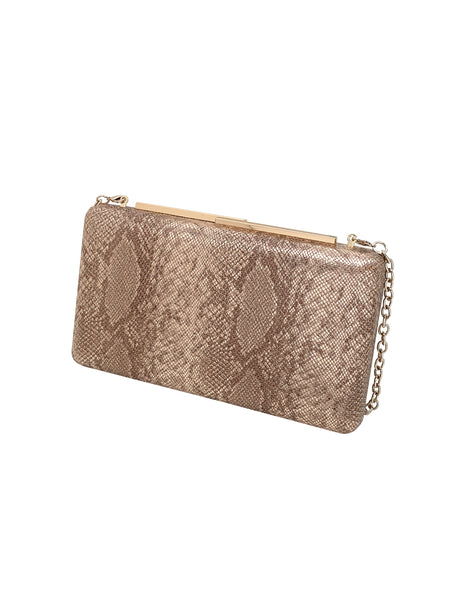 Piper Python Print Faux Leather Minaudiere