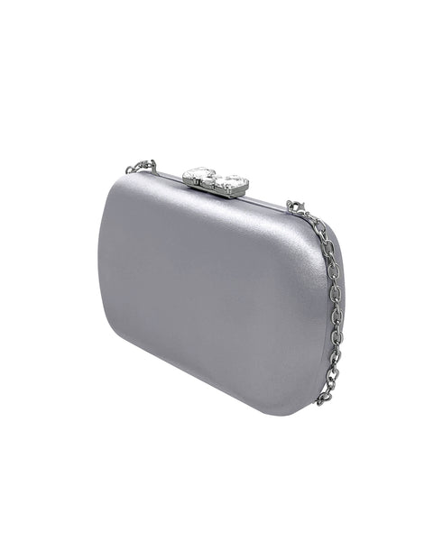 Haisley Satin Minaudiere with Crystal Clasp
